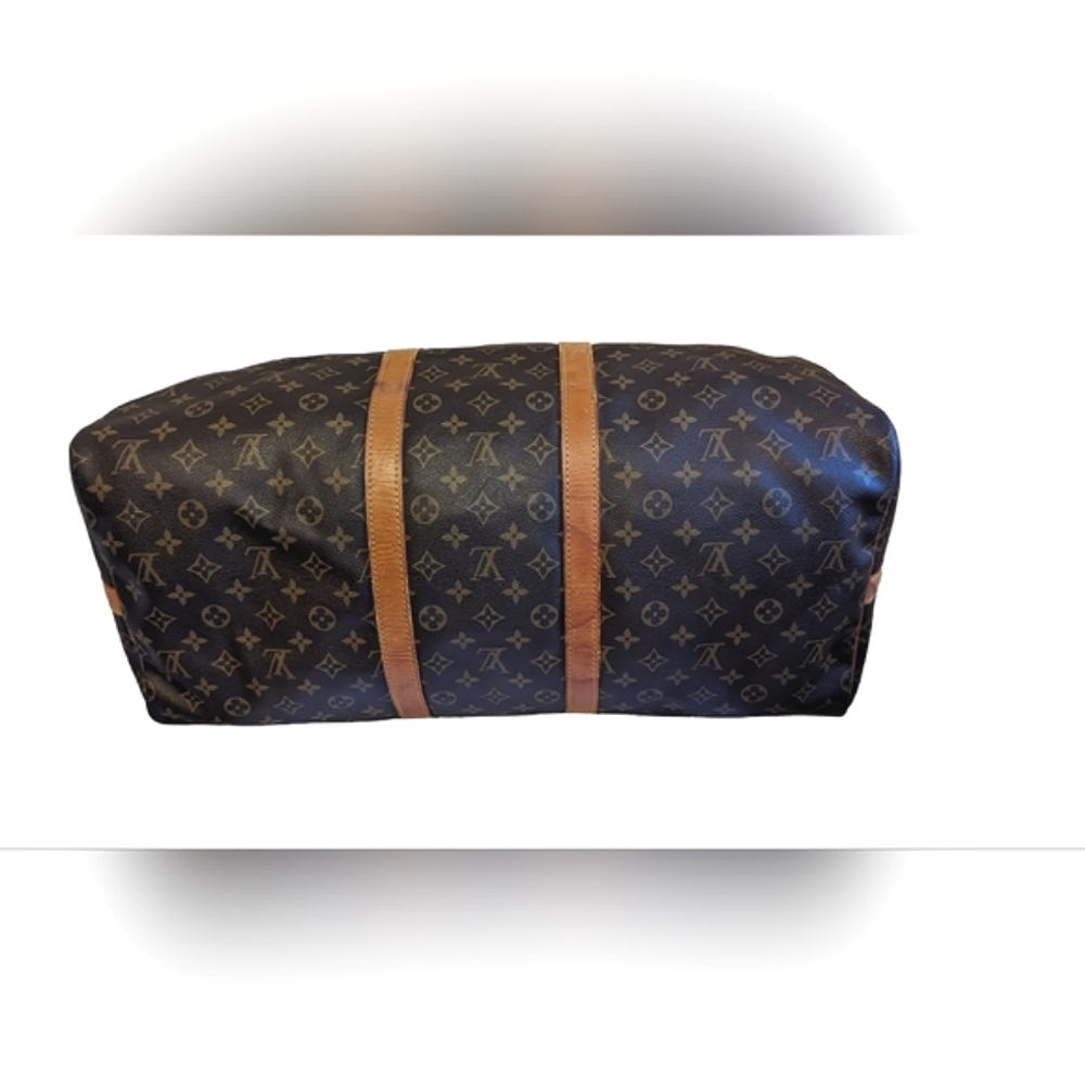 AUTHENTIC Louis Vuitton Monogram Brown Keepall Bandoulière 55 Travel Bag - Picture 2 of 16